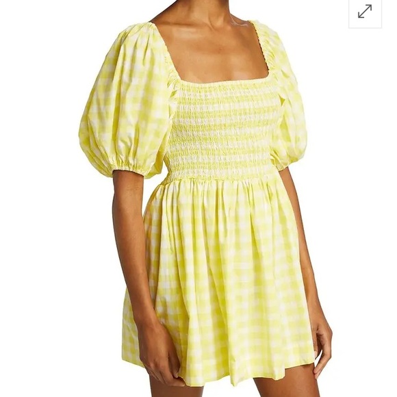 S/W/F Yellow Gingham Check Golden Path Babydoll Style Dress, NWT Sz L - Picture 3 of 16